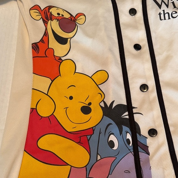 Disney Girls Winnie The Pooh Baseball Jersey Classic Mesh Button Down Shirt XL - Picture 6 of 8